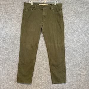 Banana Republic Jeans Mens 38x30 Green Denim Traveler Straight Leg Casual
